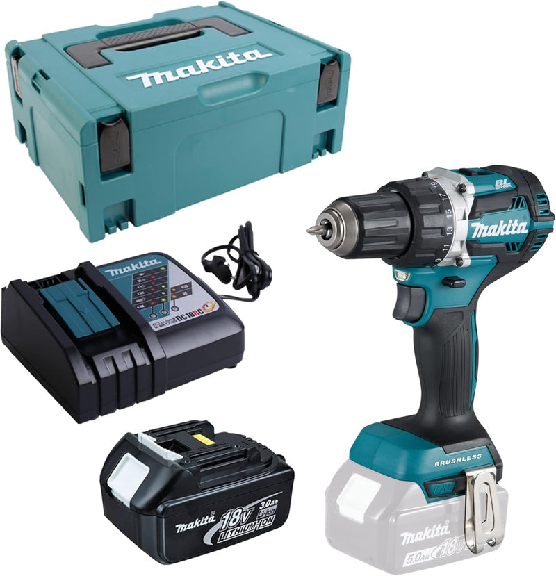 Makita DDF484RF1J Akku-Bohrschrauber 18V / 3,0 Ah, 1 Akkus + Ladegerät im MAKPAC