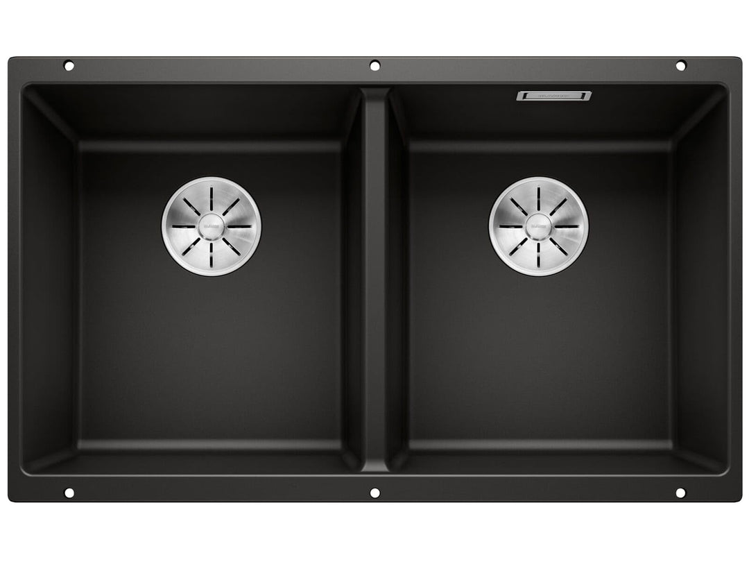 BLANCO SUBLINE 350/350-U | SILGRANIT schwarz | Einbauart: Unterbau | ohne Ablauffernbedienung | 80er