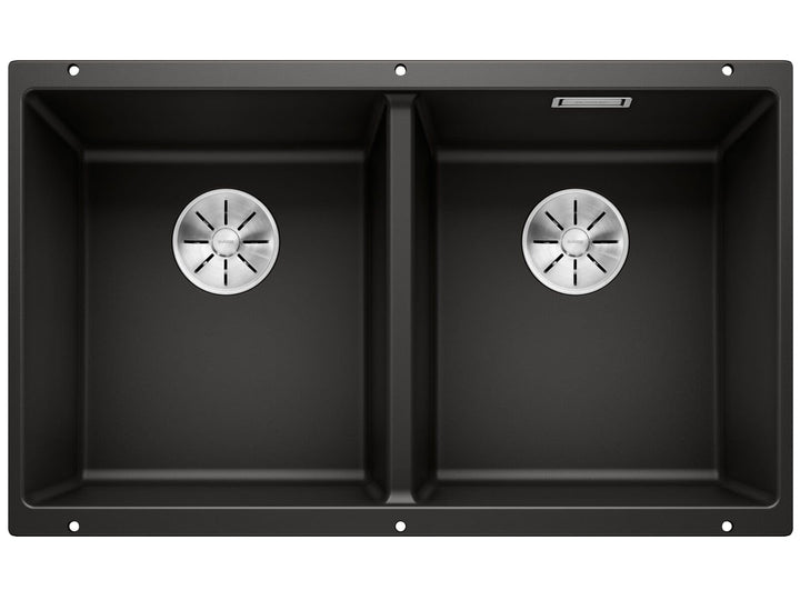 BLANCO SUBLINE 350/350-U | SILGRANIT schwarz | Einbauart: Unterbau | ohne Ablauffernbedienung | 80er