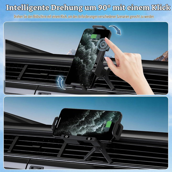 Handyhalterung Auto für Galaxy Z Fold 7 6 5 4 3 2 mit Ladefunktion 15W Dual Coils QC 3.0 Fast Wirele