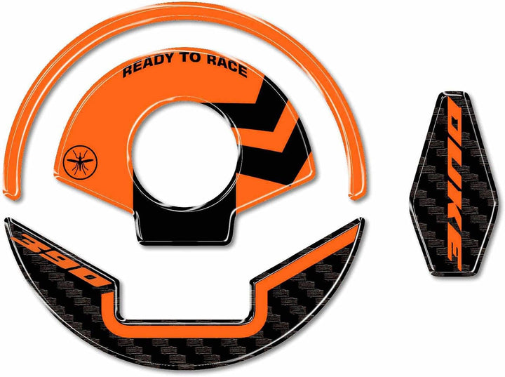 LABELBIKE 3D Motorrad Tankdeckelaufkleber kompatibel mit KTM | 390 Duke 2024-2025, Harzschutz, Kratz