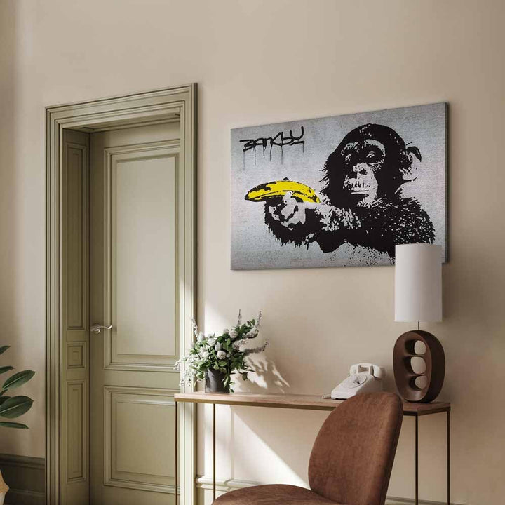 murando Akustikbild Banksy Bilder Akustikschaum Hochleistungsschallabsorber Schallschutz Leinwand 1