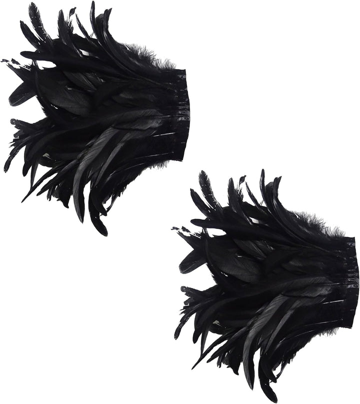 keland Herren Gothic Feder Epauletten Shrug Umhang Schulterklappen Schulterschmuck Federschultern Fl