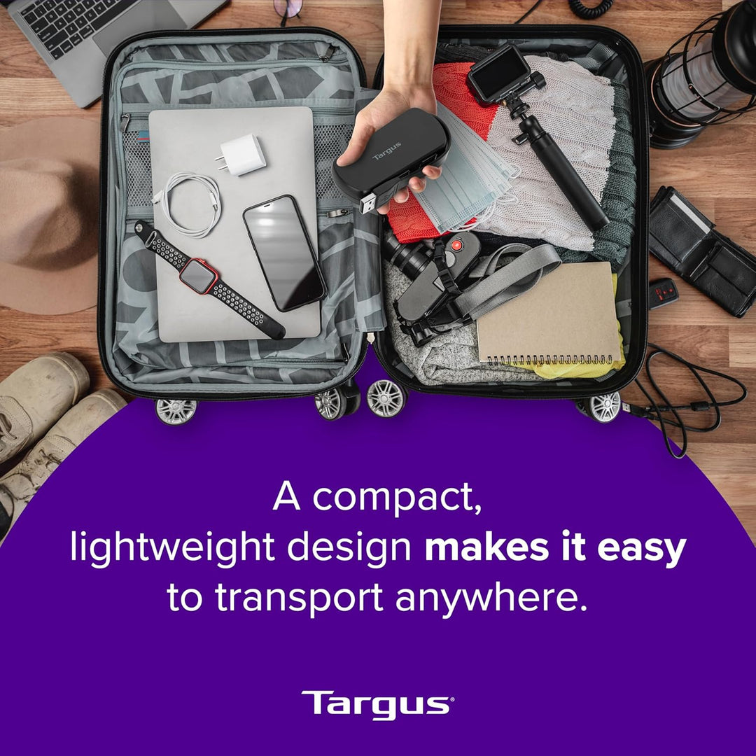 Targus - 4 Port USB-A Hub 2.0 - Kompatibel mit Mac und PC - Schlanke, reisefreundliche Laptop-Dockin