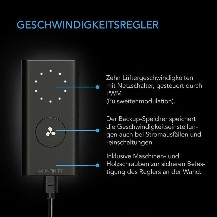 AC Infinity CLOUDLINE PRO S4 – Leises Inline-Lüftersystem 100 mm mit Drehzahlregler, EC-Motor, für G