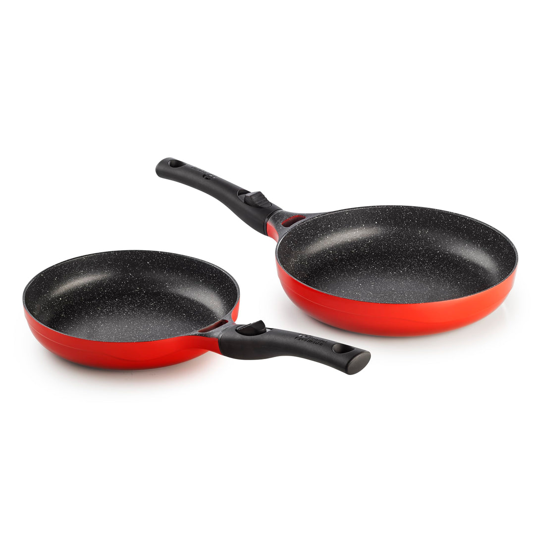 Pradel Excellence - PCUI003001-2er-Set Magma Aluminiumgusspfannen Ø24/28cm - Antihaftbeschichtung in