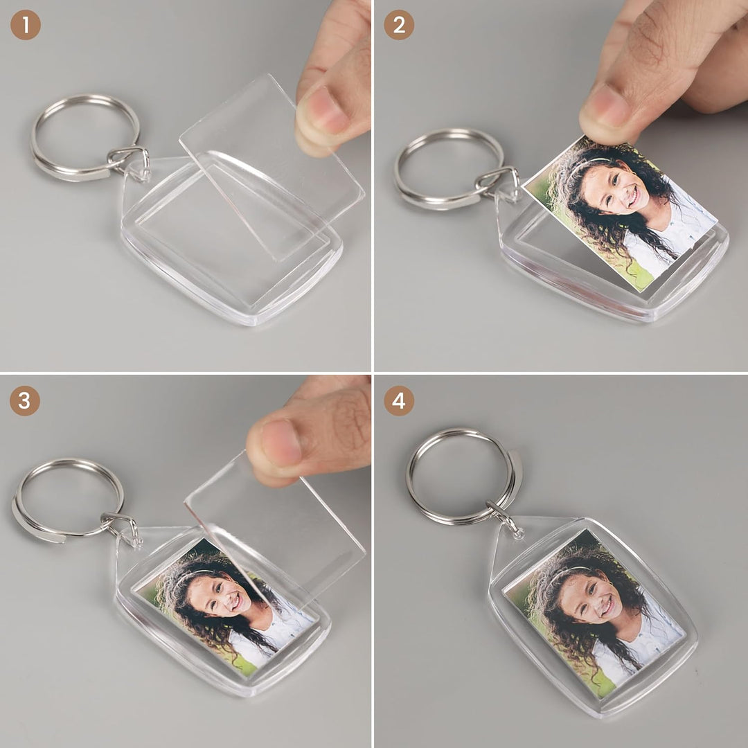 Kurtzy Schlüsselanhänger mit Foto (200 Stück) - Jeder Personalisierter Schlüsselanhänger Misst 5,4 x