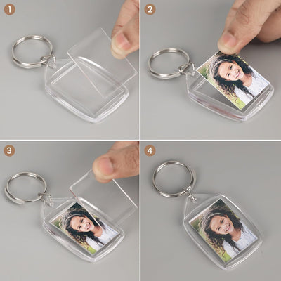 Kurtzy Schlüsselanhänger mit Foto (200 Stück) - Jeder Personalisierter Schlüsselanhänger Misst 5,4 x