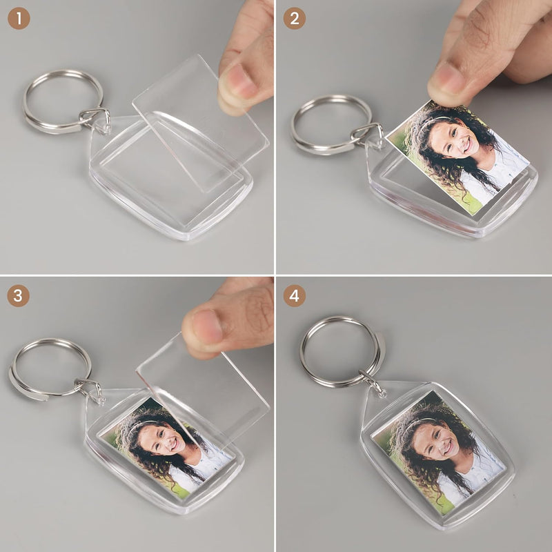 Kurtzy Schlüsselanhänger mit Foto (200 Stück) - Jeder Personalisierter Schlüsselanhänger Misst 5,4 x