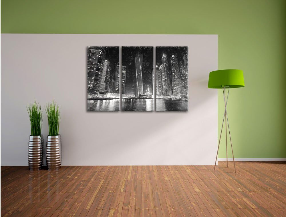 Pixxprint Dubai Burj al Arab als Leinwandbild/Grösse: 3 Teilig (120x80) cm/Wandbild/Kunstdruck/ferti