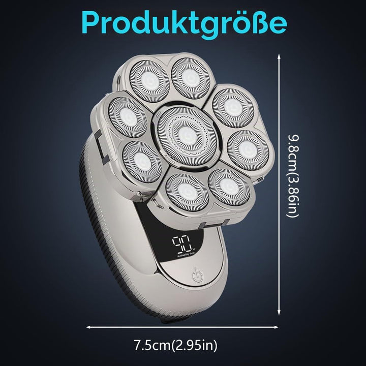 OFFCUP Glatzen Rasierer Herren IPX6 Wasserdicht Kopfrasierer Glatze mit 9D Scherköpfe Wiederaufladba