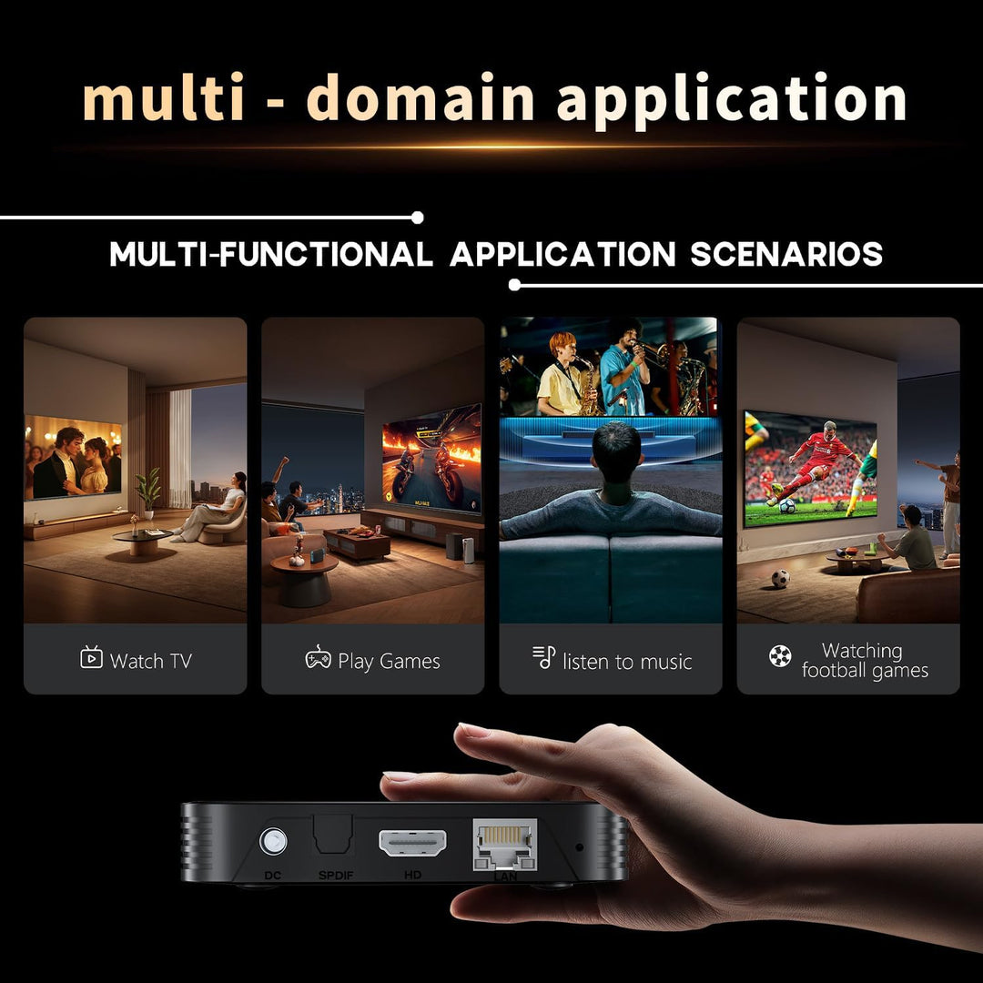 Android TV Box 14.0, 2025 8K Neueste Android Box mit RAM 2G ROM 16G WiFi6 Enternet 10/100M Bluetooth