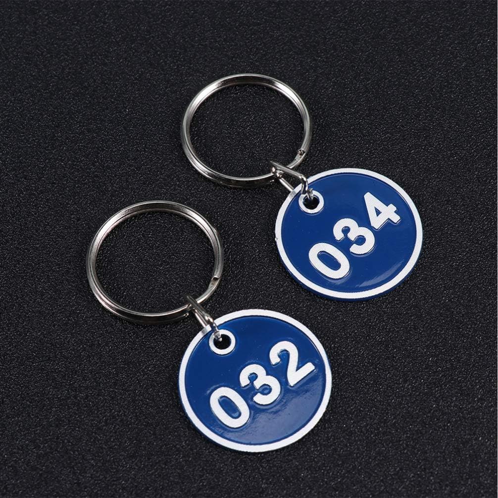 NUOBESTY Schlüsselanhänger Aluminiumlegierung Runde Schlüssel Tags mit Ring 1 bis 100 Numeriert Kenn