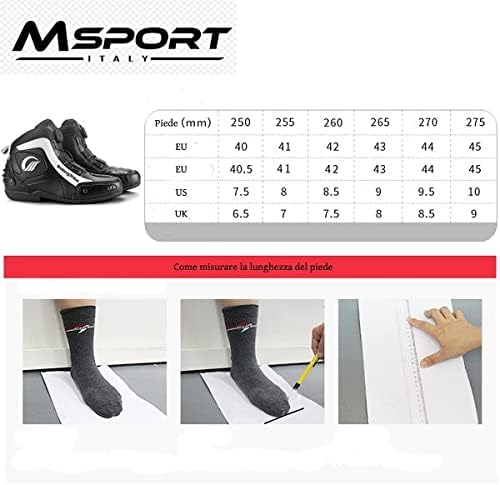 Msport Motorradstiefel für Motorradfahrer, rutschfest, atmungsaktiv 42 EU Rot, 42 EU Rot