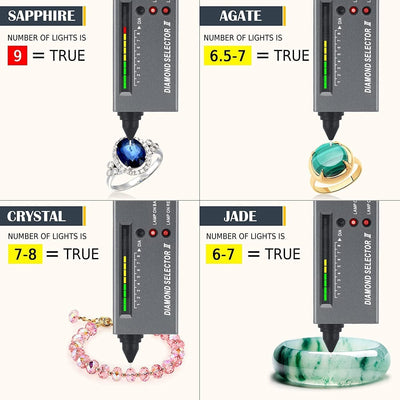 Juwelier-Tester, Edelstein-Tester, professioneller Diamant-Edelstein-Selektor Tragbarer LED-Audio-Di