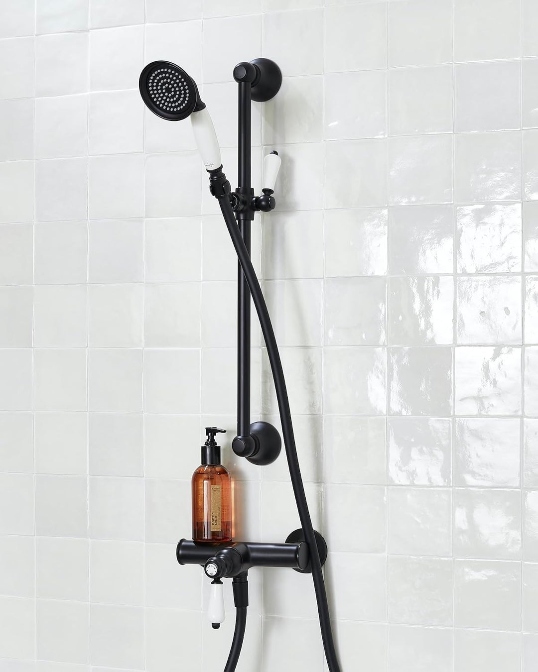 Jacob Delafon - Louise Wand-Duscharmatur, mechanisch, Retro-Design, Keramikgriff, wassersparend, 21,