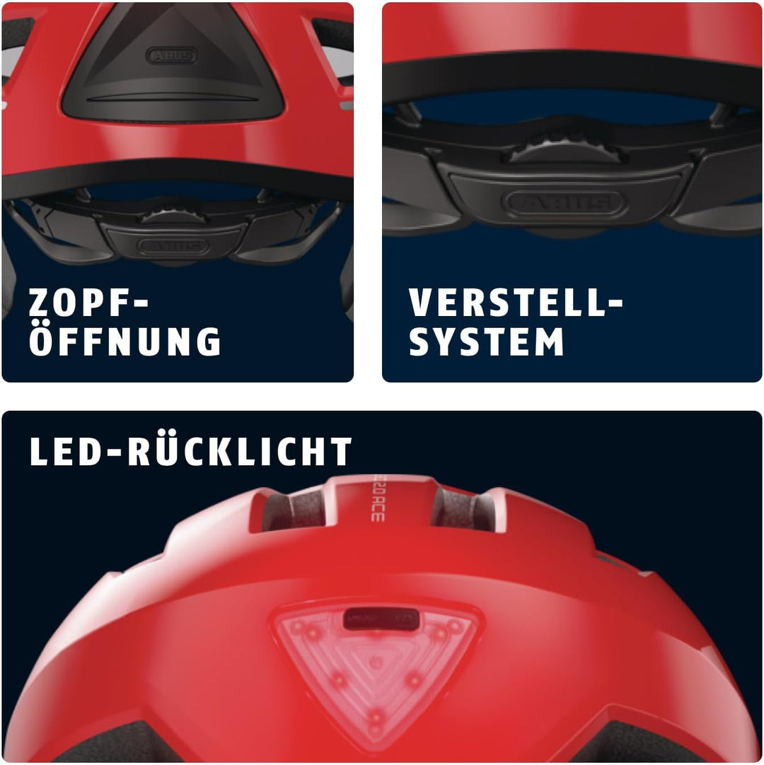 ABUS Stadthelm Pedelec 2.0 ACE - Fahrradhelm mit Rücklicht, Visier, Regenhaube, Ohrenschutz - für Da