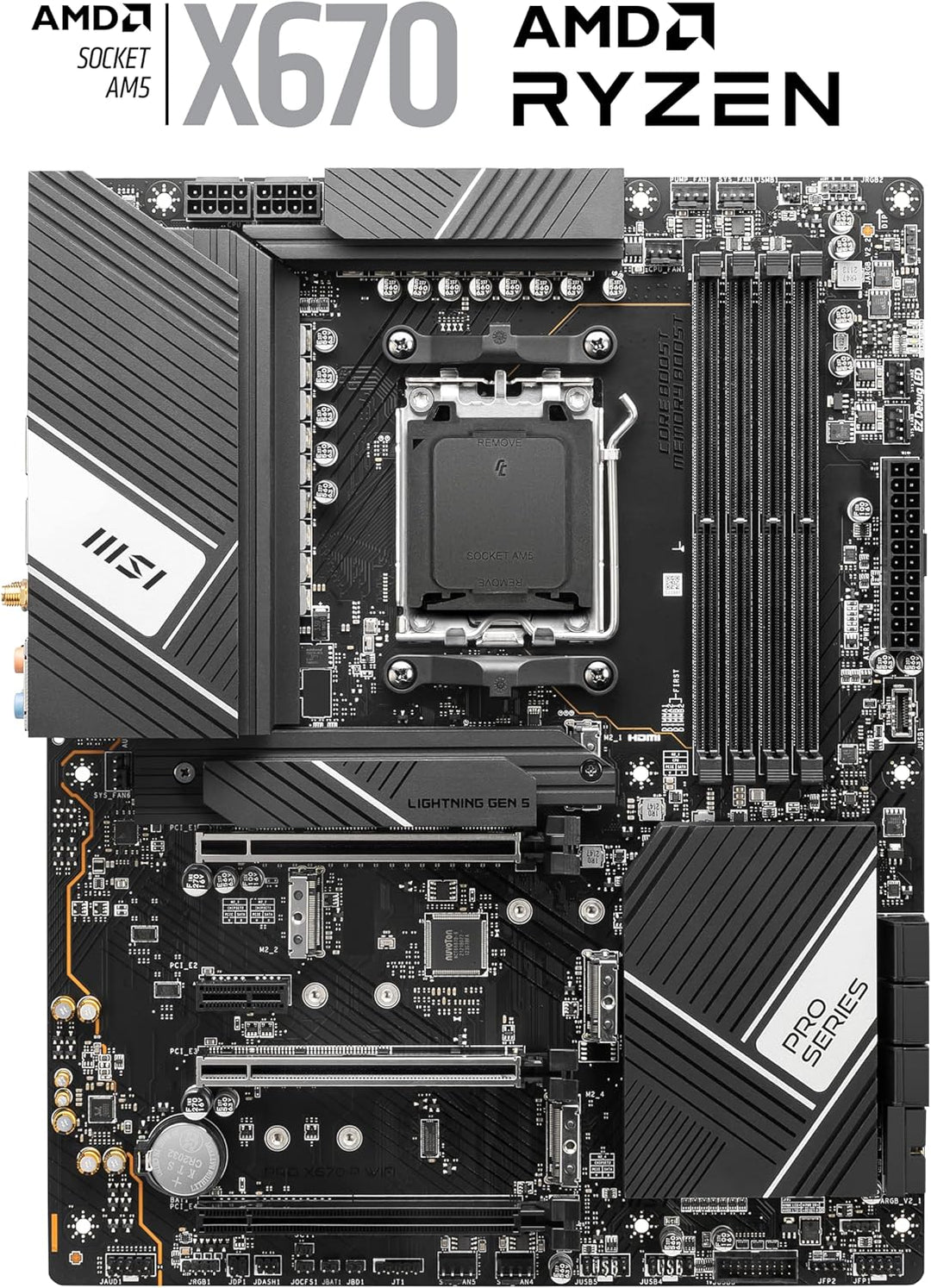 MSI PRO X670-P WiFi Mainboard, ATX - Unterstützt AMD Ryzen 7000 Serie Prozessoren, AM5-14 Duet Rail