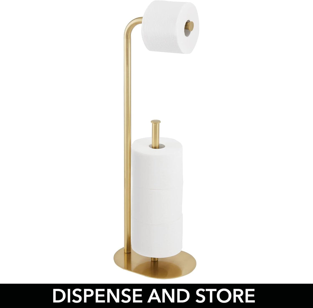 mDesign Toilettenpapierhalter stehend – moderner Papierrollenhalter fürs Badezimmer – Klopapierhalte
