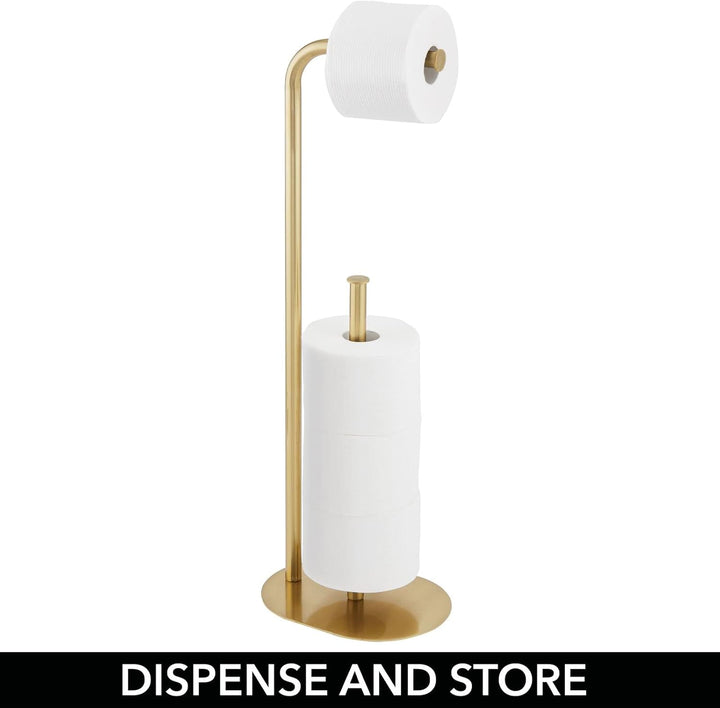 mDesign Toilettenpapierhalter stehend – moderner Papierrollenhalter fürs Badezimmer – Klopapierhalte