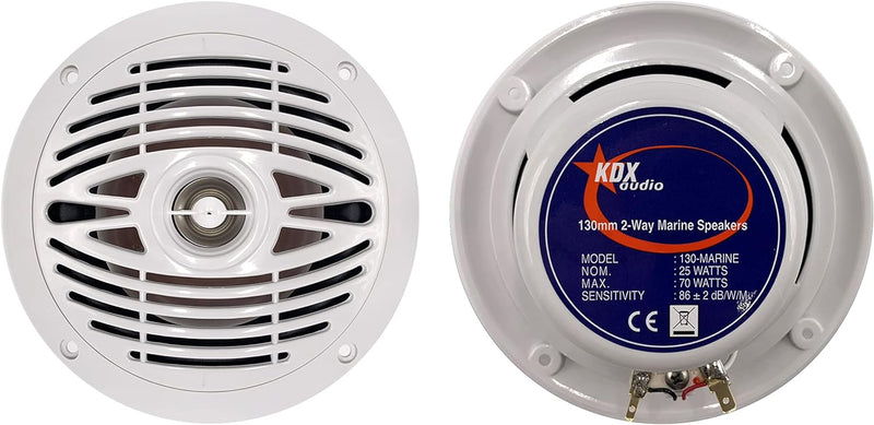 KDX Audio kin183147 – Kit-Lautsprecher (90 W Seeleute, 80 – 22000 Hz) weiss 130-MARINE; 13cm 5", 130