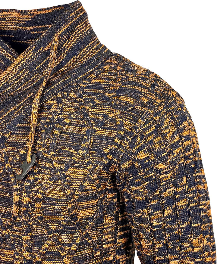 Baxboy Herren Grobstrick Pullover Strickpullover Stehkragen Winter-Freizeit-Jacke Muster Design Meli