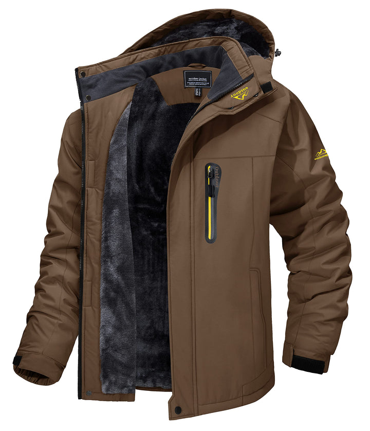 MAGCOMSEN Herren Winter Fleecejacke Warme Gefüttert Skijacke Outdoor Winddicht Wasserdicht Jacke Ver