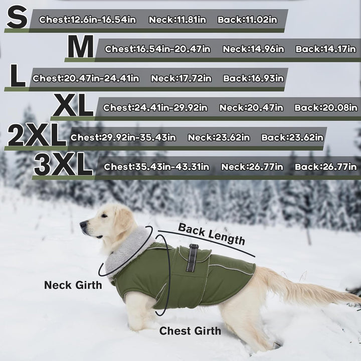Lelepet Hundemantel Winterweste Reflektierende Fleece Hundejacke für Extra Grosse Hunde Wasserdicht