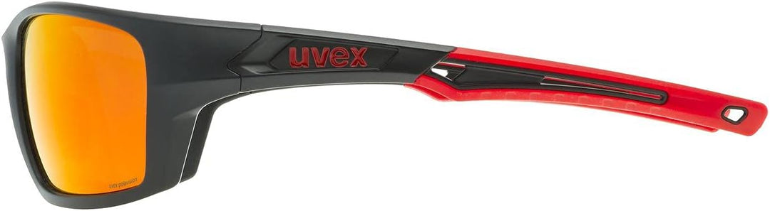 Uvex Unisex Sportstyle 232 P Sportbrille (1er Pack), Black Mat Red/Red