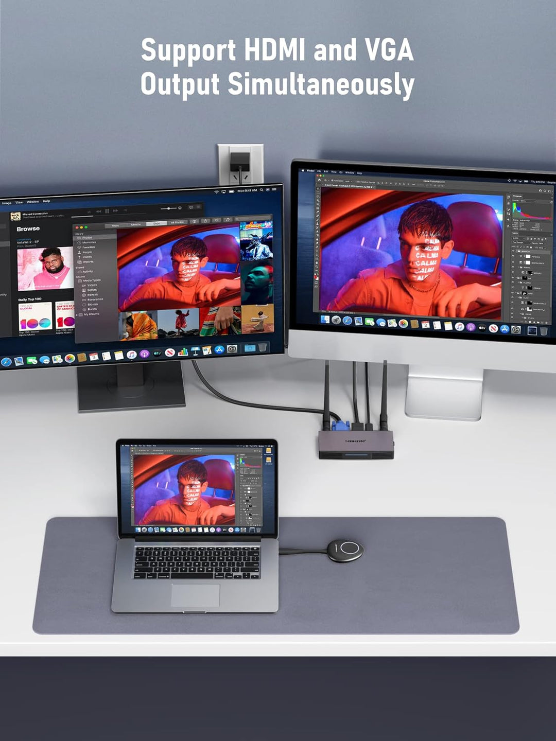 Wireless HDMI Transmitter and Receiver,Lemorele 5G HDMI Drahtlos Ubertragen,164FT/50M HDMI Funkübert