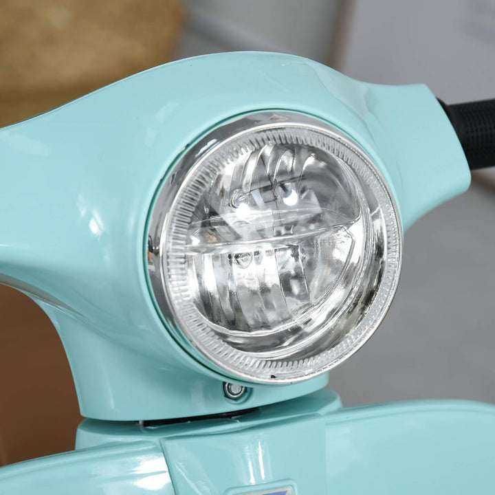 HOMCOM Elektro Kindermotorrad Vespa Elektromotorrad mit LED-Licht, Sound, Kinder Elektro Motorrad fü