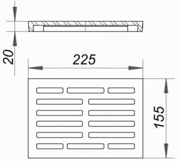 Dallmer - Gerade zu Drainagekeil 71 grau 225x155mm 714 923