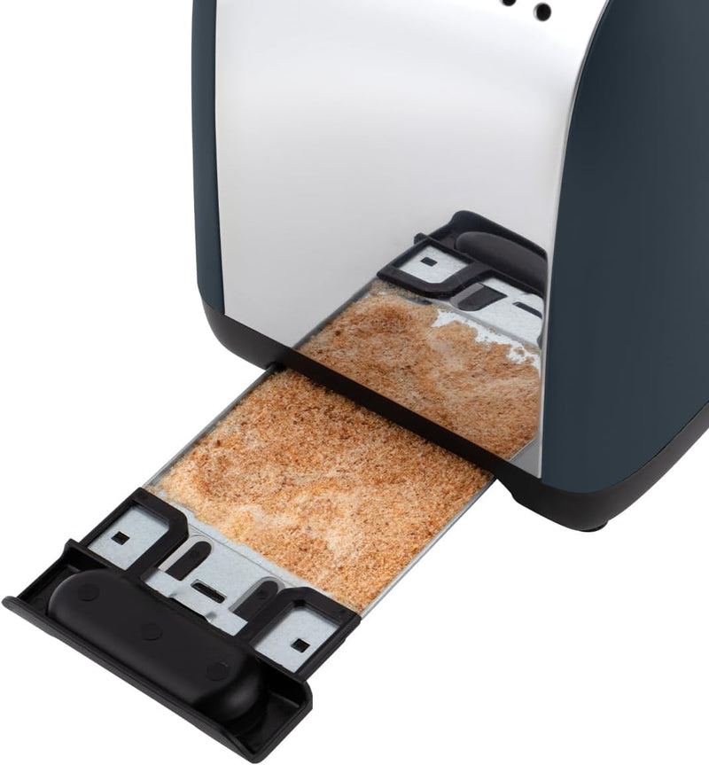 Russell Hobbs Toaster [für 2 Scheiben] Colours Plus Edelstahl Grau (extra breite Toastschlitze, inkl