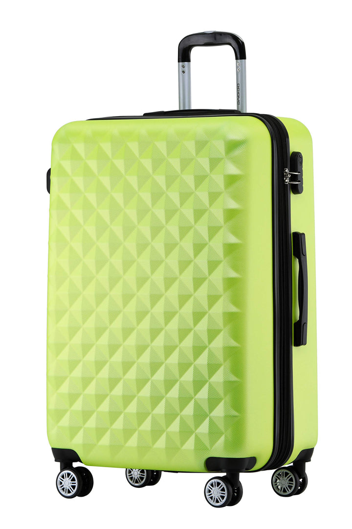 BEIBYE Zwillingsrollen 2066 Hartschale Trolley Koffer Reisekoffer Gepäck M-L-XL-Set (Grün, L) Grün L