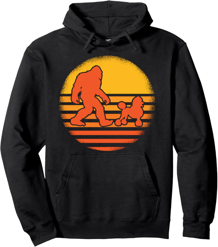 Retro Sunset Bigfoot Pudel Geschenk Pudel Pullover Hoodie