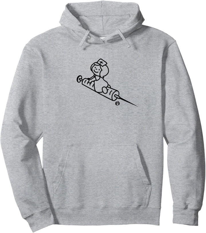 Lustige Krankenschwester auf Spritze Krankenhaus Pullover Hoodie