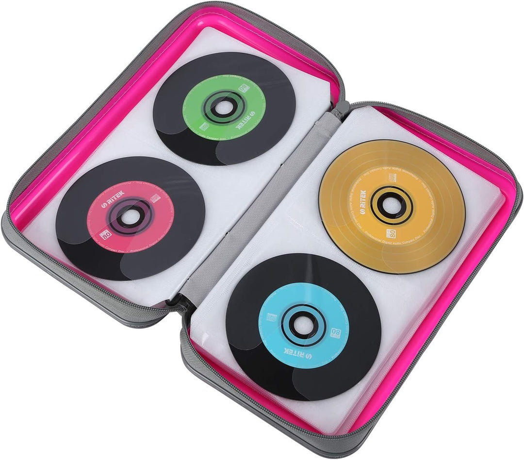 alavisxf xx CD Tasche, 96 CD/DVD Tasche Hartplastik CD Taschen Aufbewahrung Schutzhülle DVD Lagerung