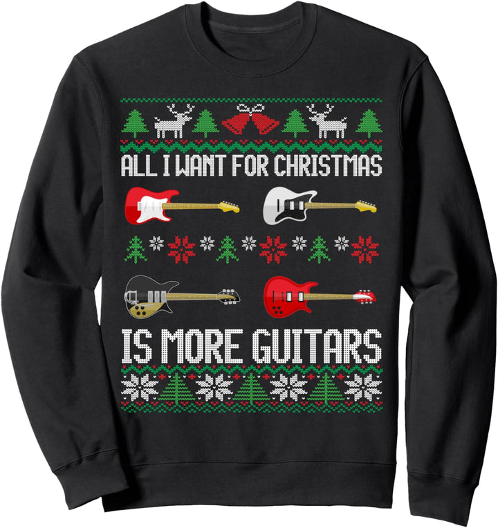 Gitarren | Weihnachten | Gitarrist Guitar Ugly Christmas Sweatshirt