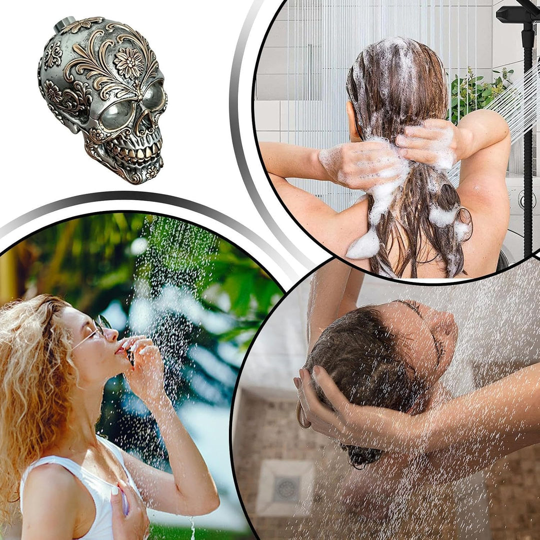 Regenduschkopf – Zubehör in Schädelform für Badewanne – Duschkopf in Form eines Skeletts aus Harz, v