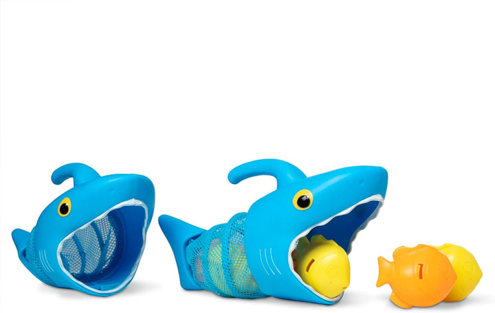 Melissa &amp; Doug Sunny Patch Poolspielzeug Fischjagd mit dem Hai (Poolspielzeug, 2 Netze, 6 Fischbleig