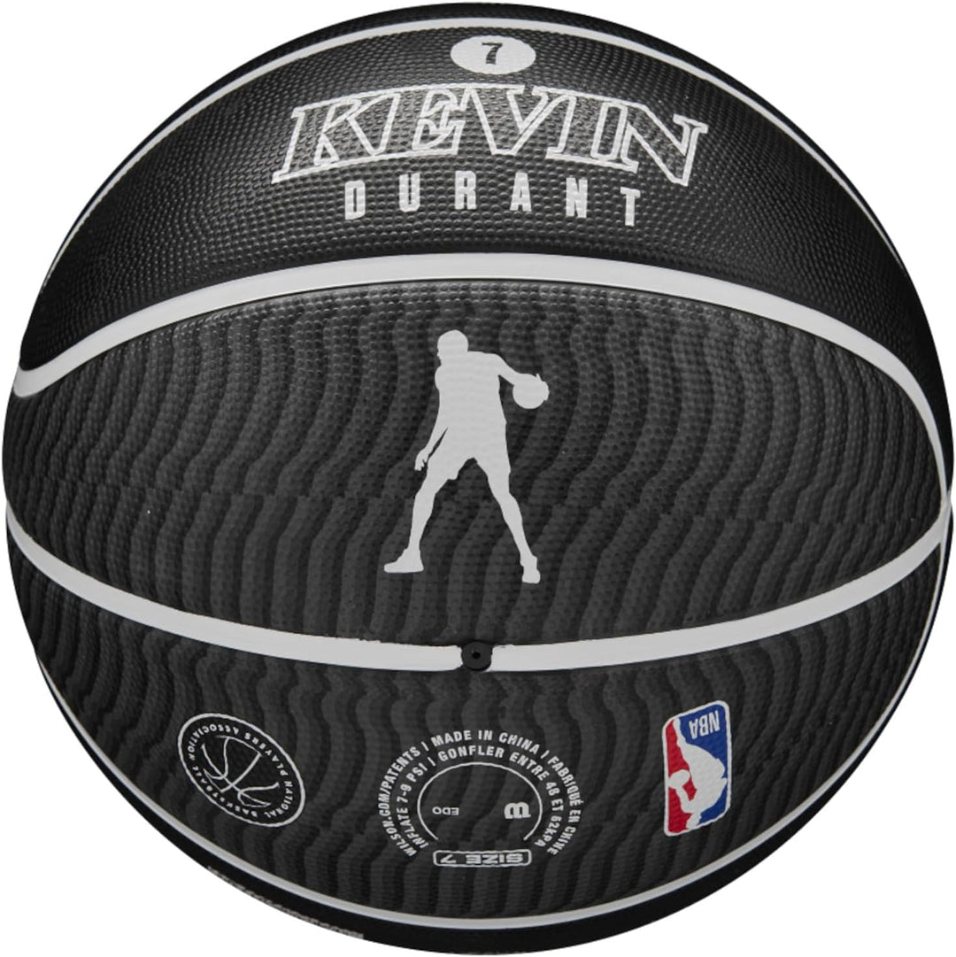 Wilson NBA Player Icon Outdoor Basketball - Size 7 - 29.5" and Mini Size 7 Kevin Durant, 7 Kevin Dur