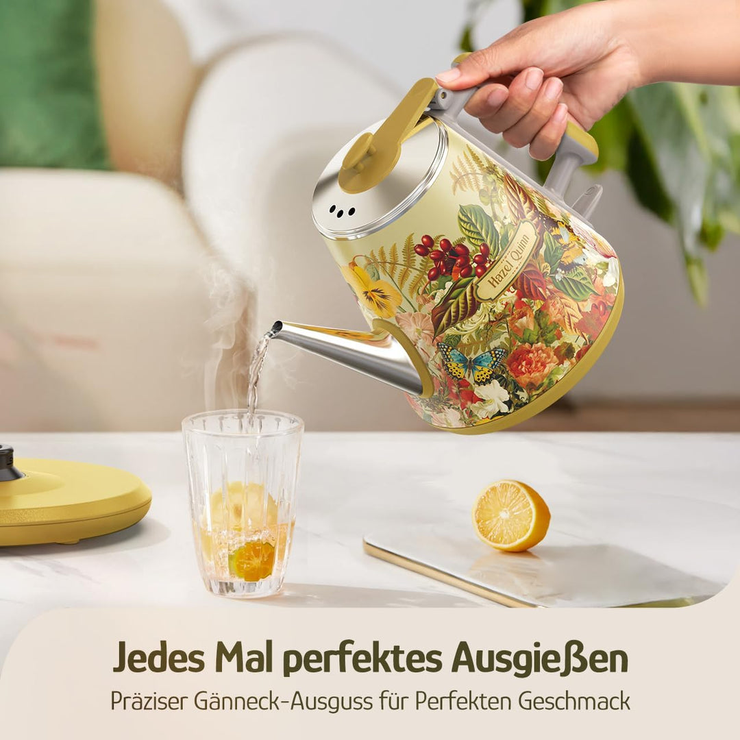 Hazel Quinn X Eduardo Recife Collaboration Elektrischer Wasserkocher, 1 Liter, Retro-Design, Kleiner