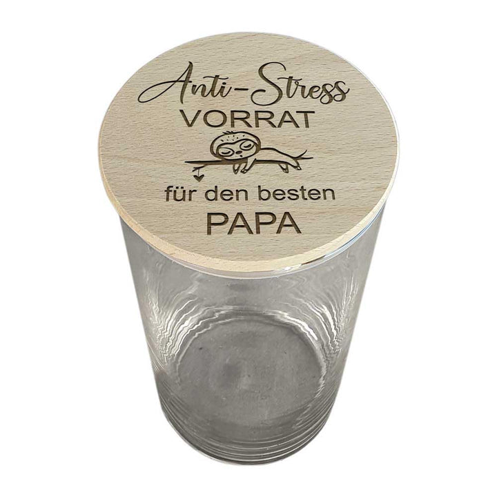 Papa Geschenk Geburtstag, Anti Stress Geschenke für Väter, Glasbehälter mit Deckel, Keksdose bester