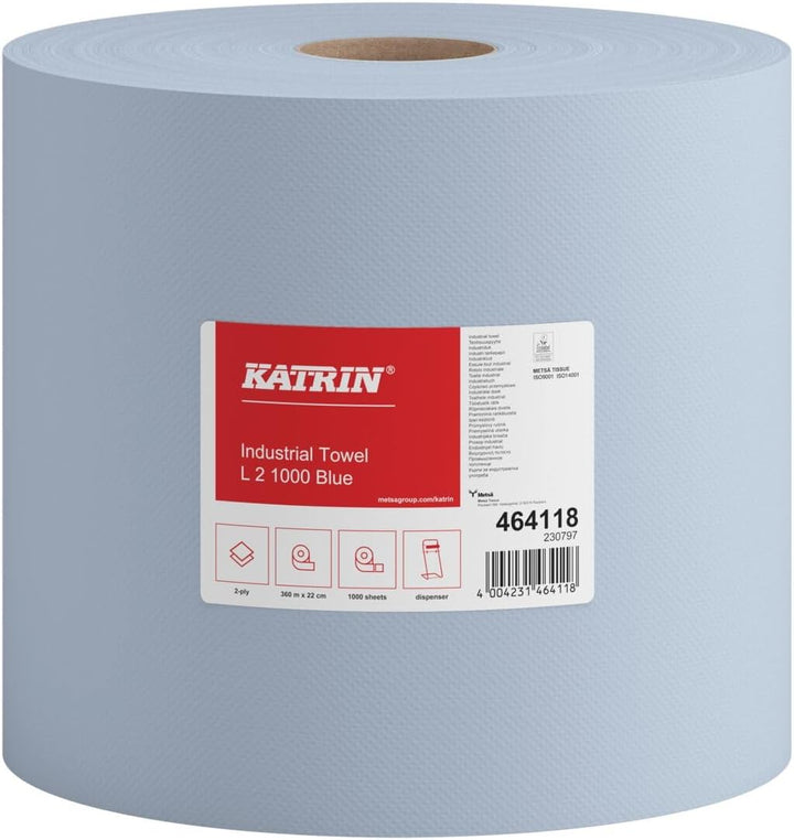 2-lagige blaue Putztuchrollen | 22x36 cm | 1000 Abrisse pro Rolle | perforiert | verleimt | pro Roll