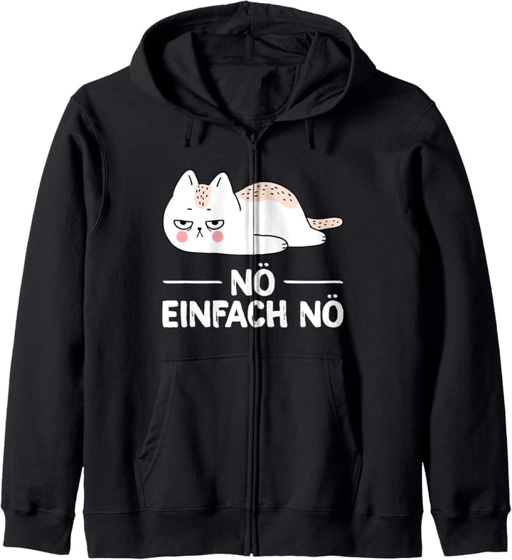 Nö Einfach Nö Kein Bock Katze Lustiges Spruch Statement Kapuzenjacke