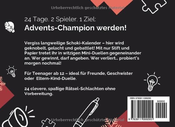 Adventskalender für Teenager: Bock auf Duell, Digga? 24 lustige Rätsel-Schlachten für Zwei mit Stift
