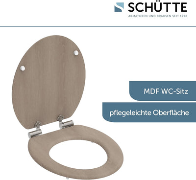 SCHÜTTE WC-Sitz MODERN mit Absenkautomatik aus Holz | Toilettensitz mit Klodeckel | Holzkern Toilett