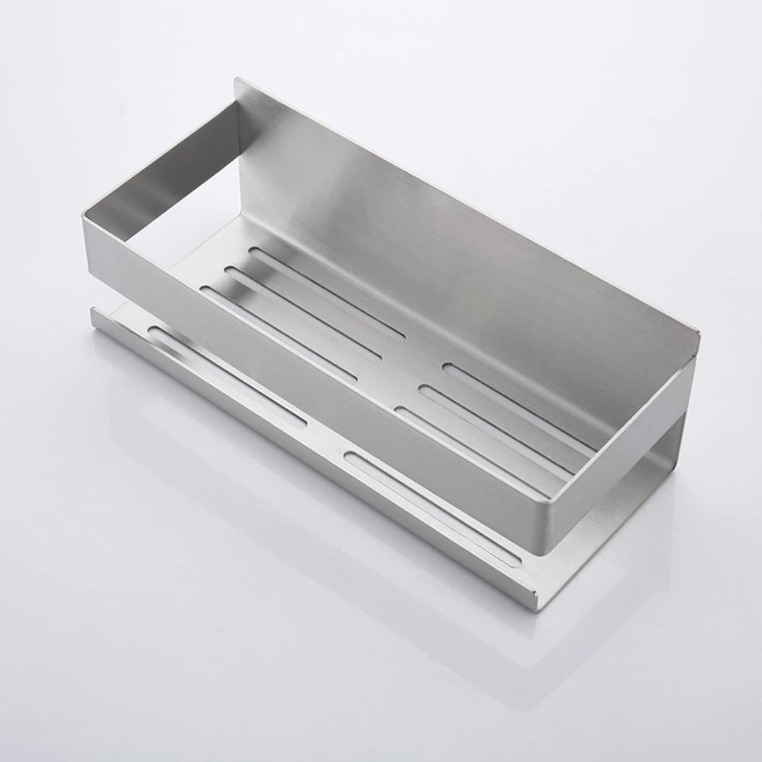 Duschablage Ohne Bohren, Duschregal Wandmontage Selbstklebend Edelstahl, Duschkorb mit 2 Haken, Geei