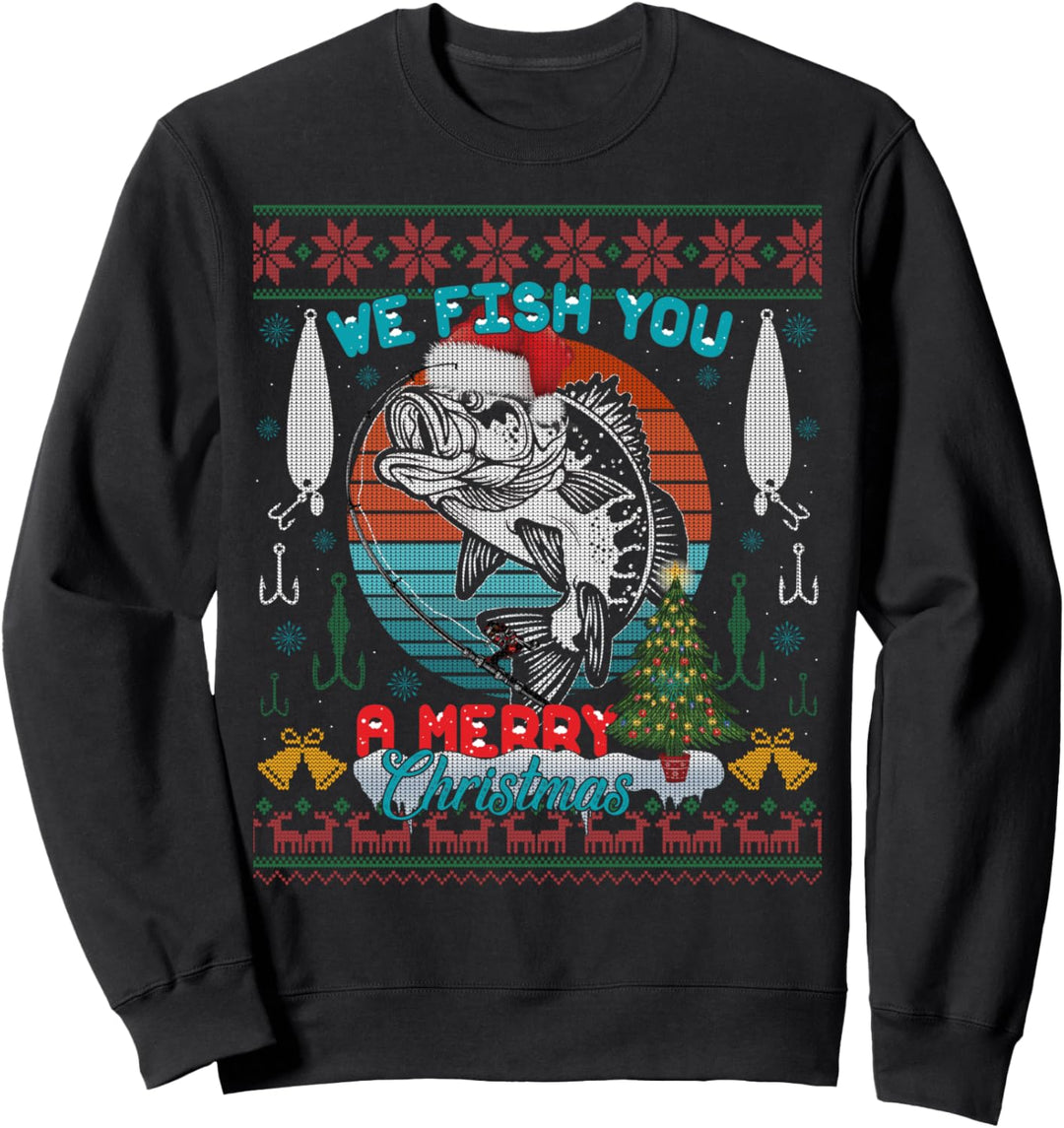 Wir fischen dir einen hässlichen Weihnachtspullover Sweatshirt