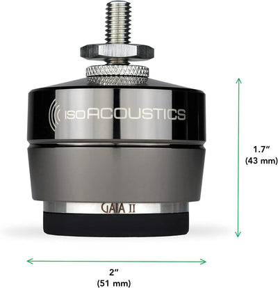 IsoAcoustics Gaia-Serie mit Isolatoren für Lautsprecher und Subwoofer Gaia II, 54 kg max. – 4 Stück